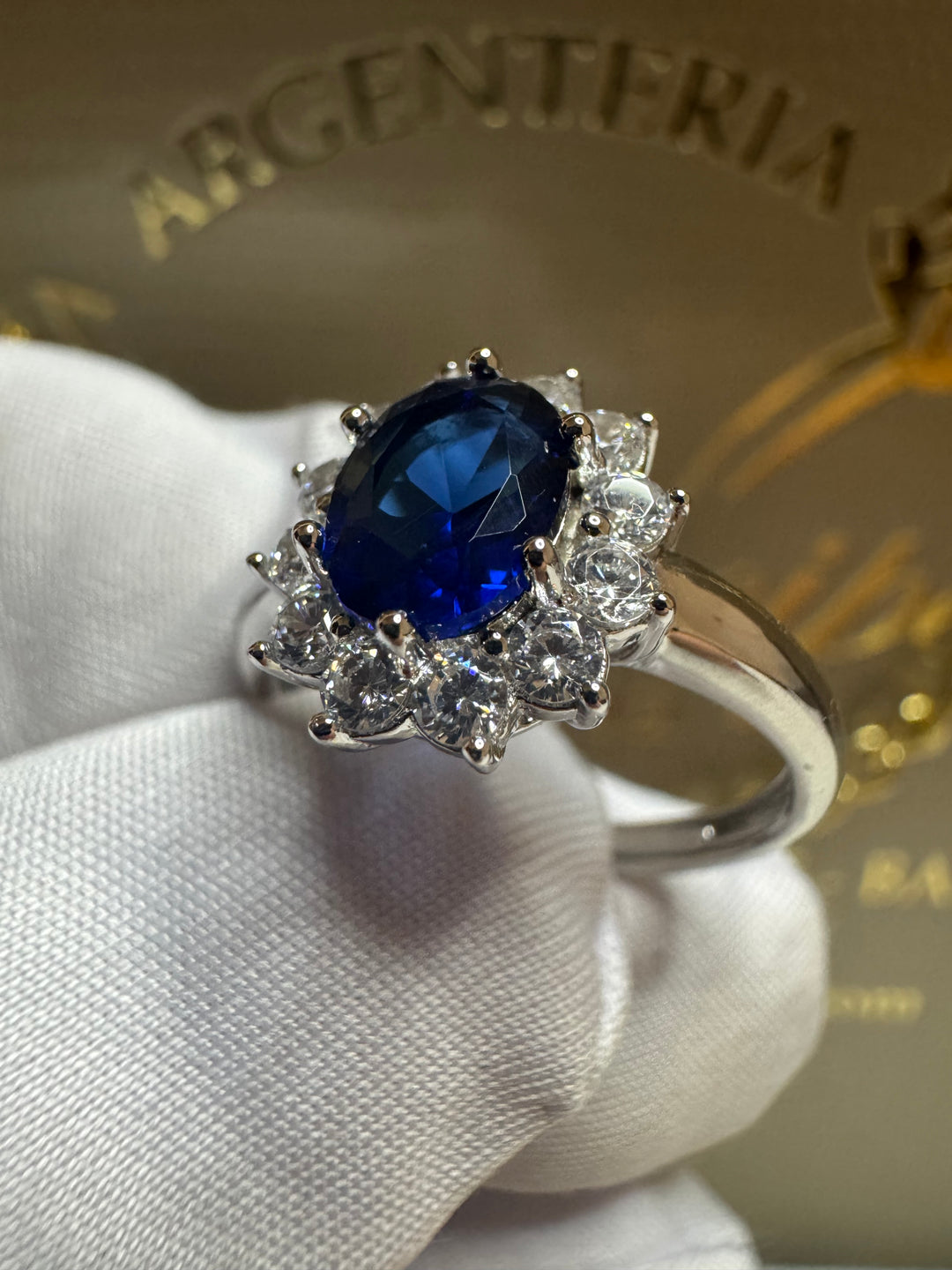 Anello blu argento 925 Marcello pane ❤️