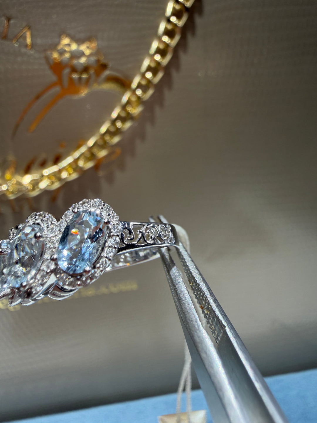 Anello Veretta Acquamarina Comete