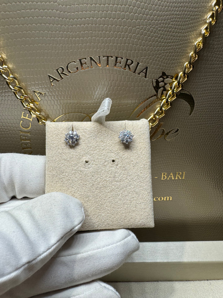 Orecchini fiore oro 18 kt fiore