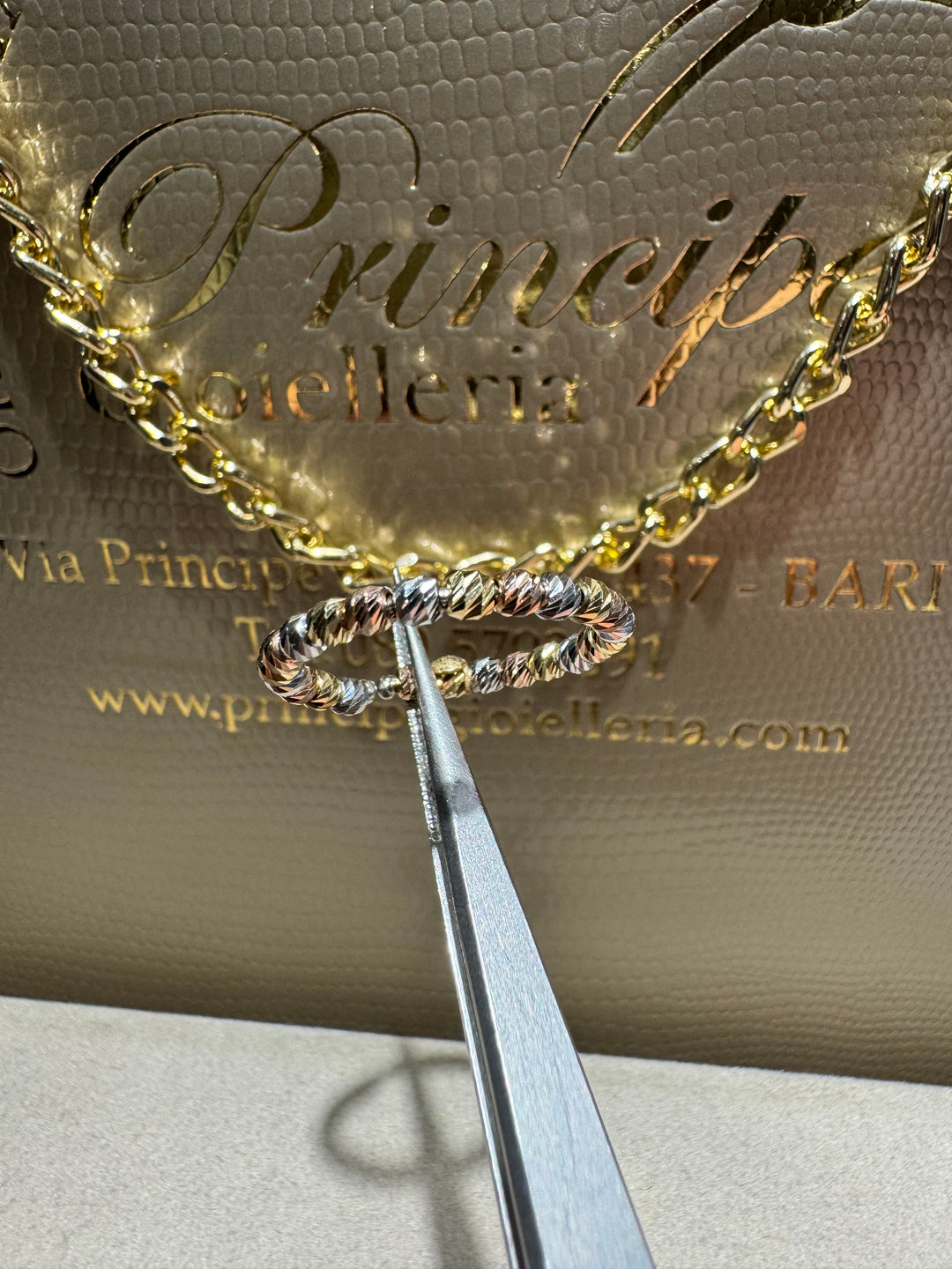 Anello tre colori diamantato