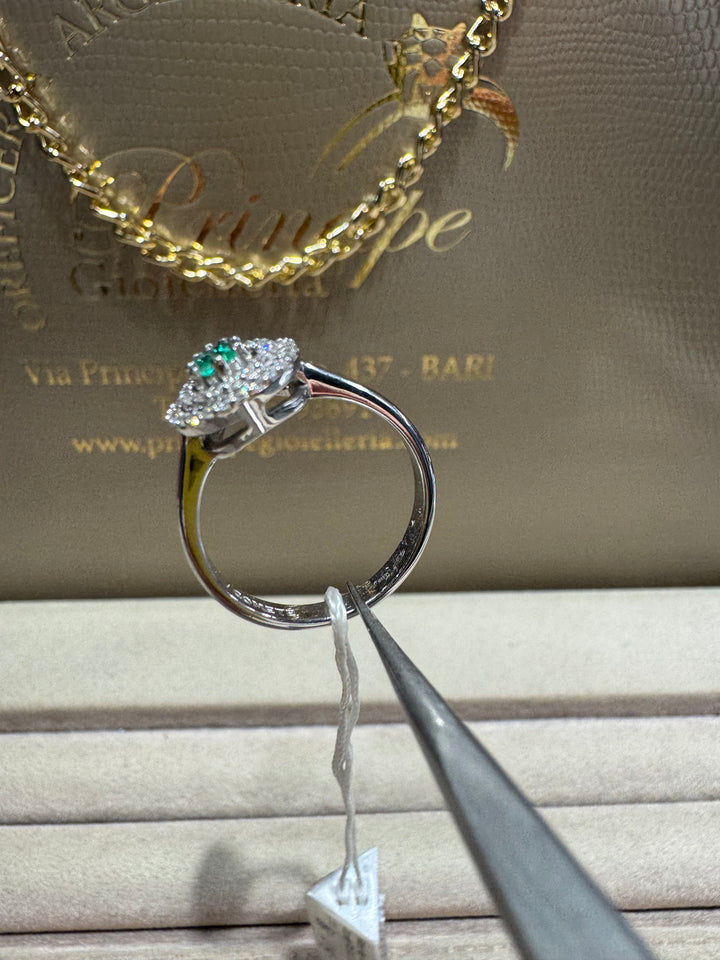 Anello Comete Goccia Smeraldo