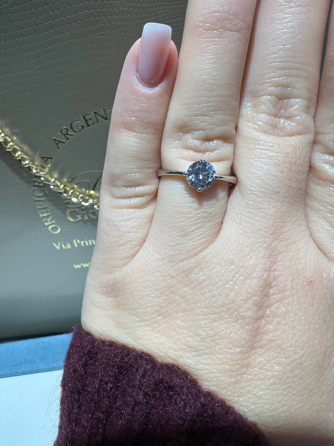 Anello solitario argento Ambrosia