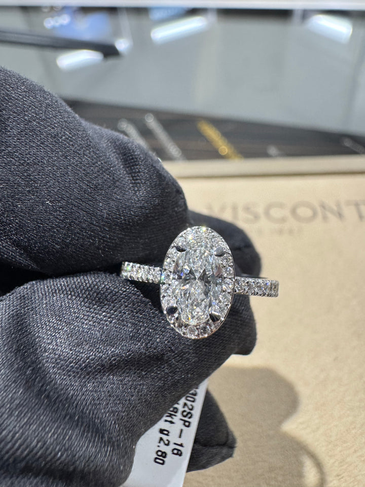 Anello solitario ovale 0.98ct