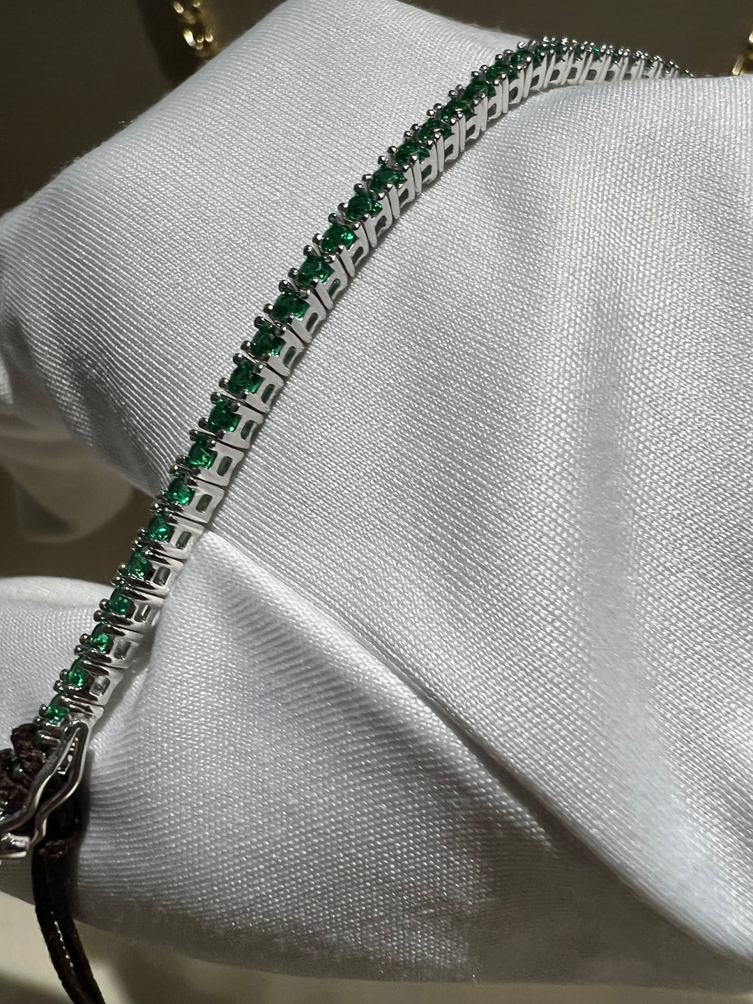 Bracciale Tennis verde argento comete