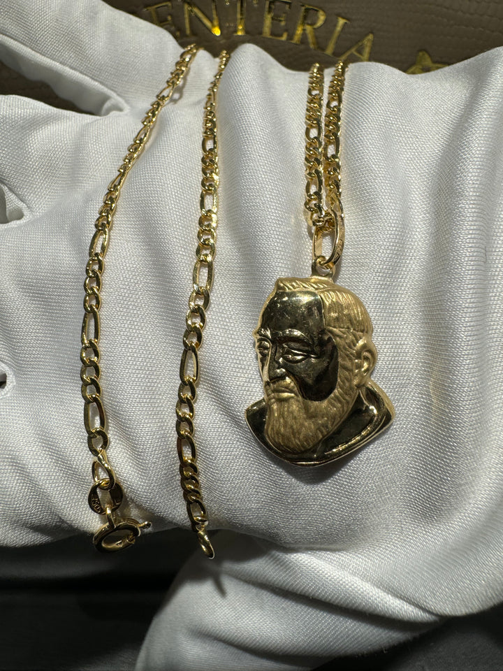 Collana Padre Pio oro 3+1