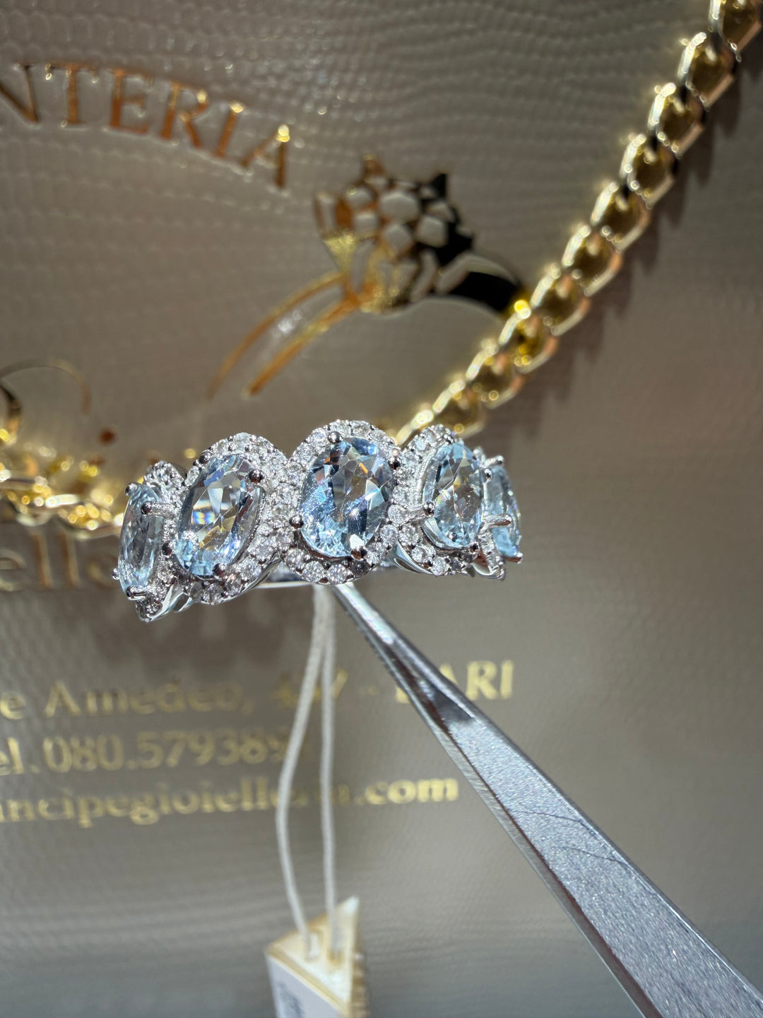 Anello Veretta Acquamarina Comete