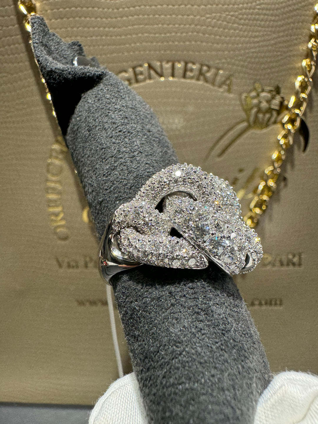 Anello treccia diamanti Visconti