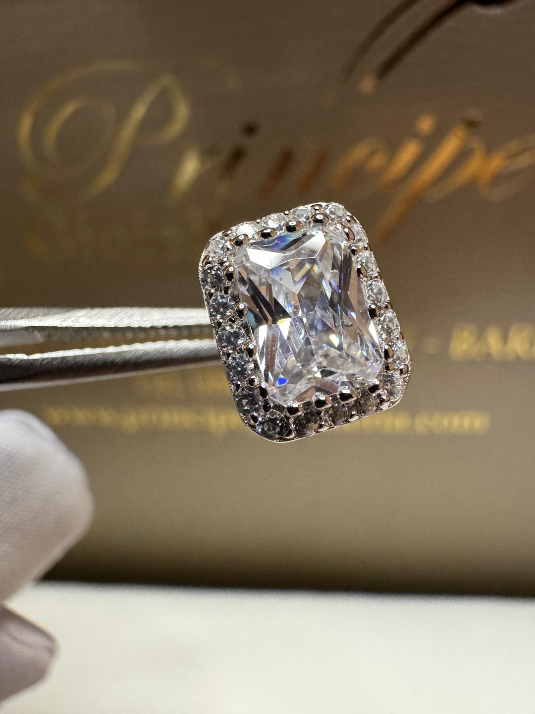 Orecchini argento 925 taglio smeraldo