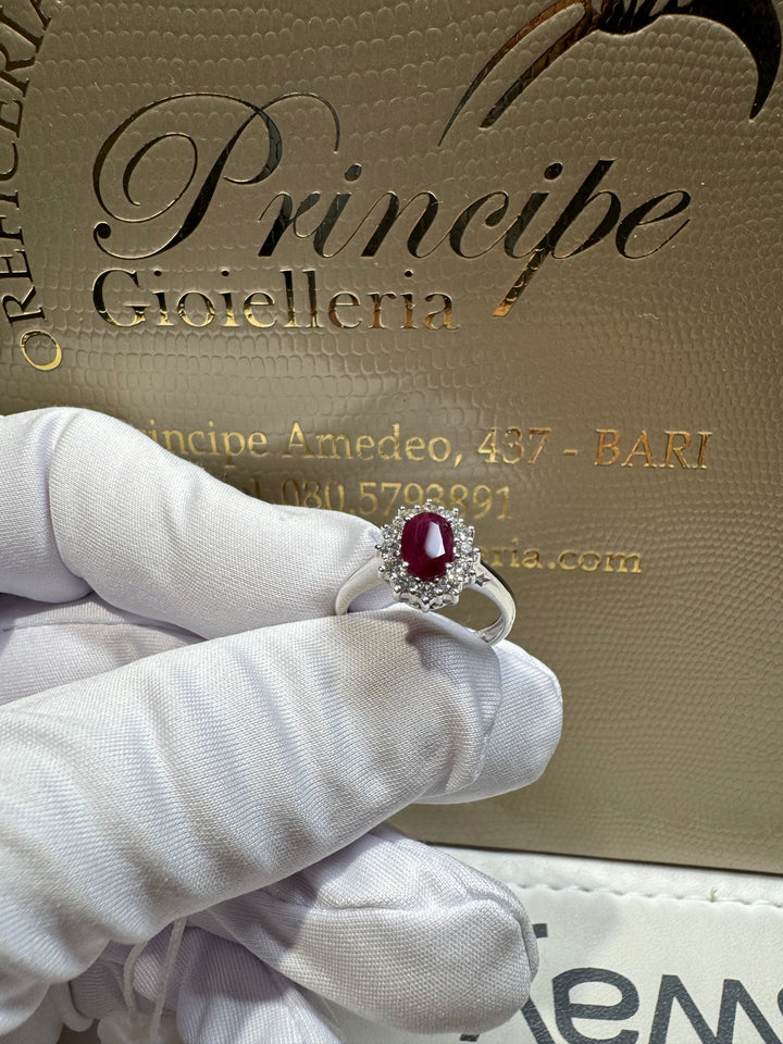 Anello rubino taglio ovale Comete gioielli💫