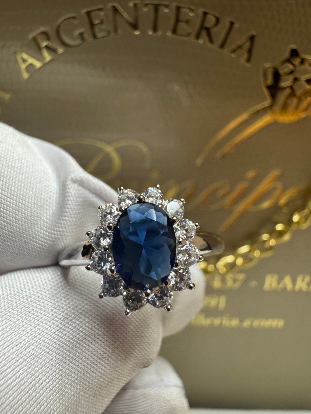 Anello blu argento 925 Marcello pane ❤️