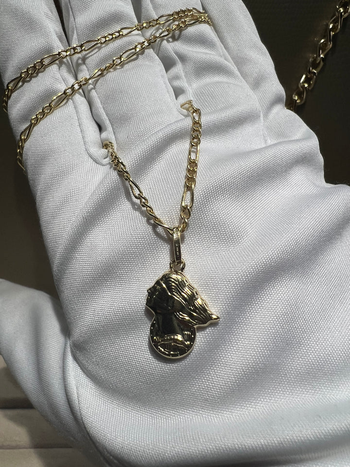 Collana dea bendata portafortuna oro
