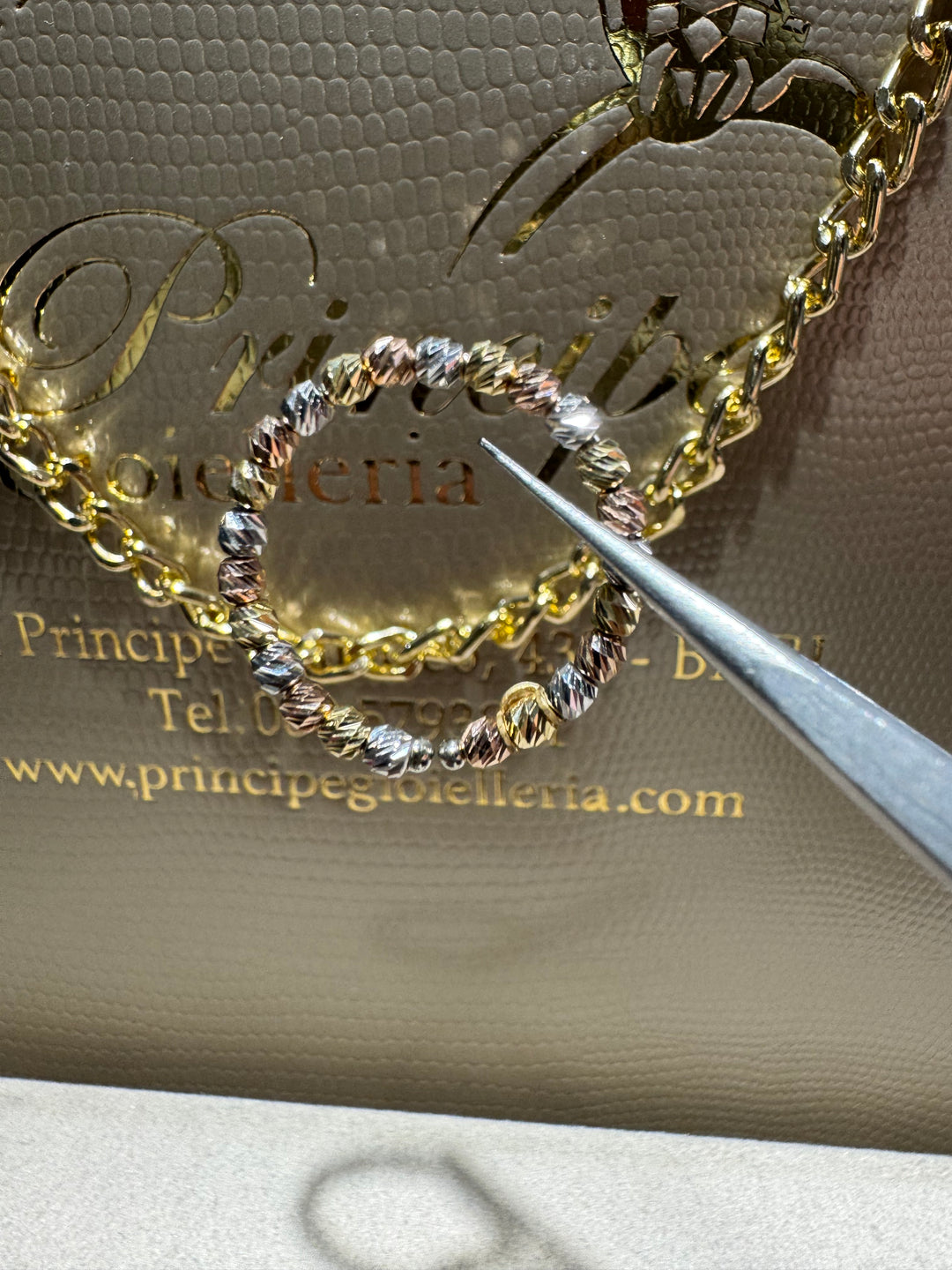 Anello tre colori diamantato