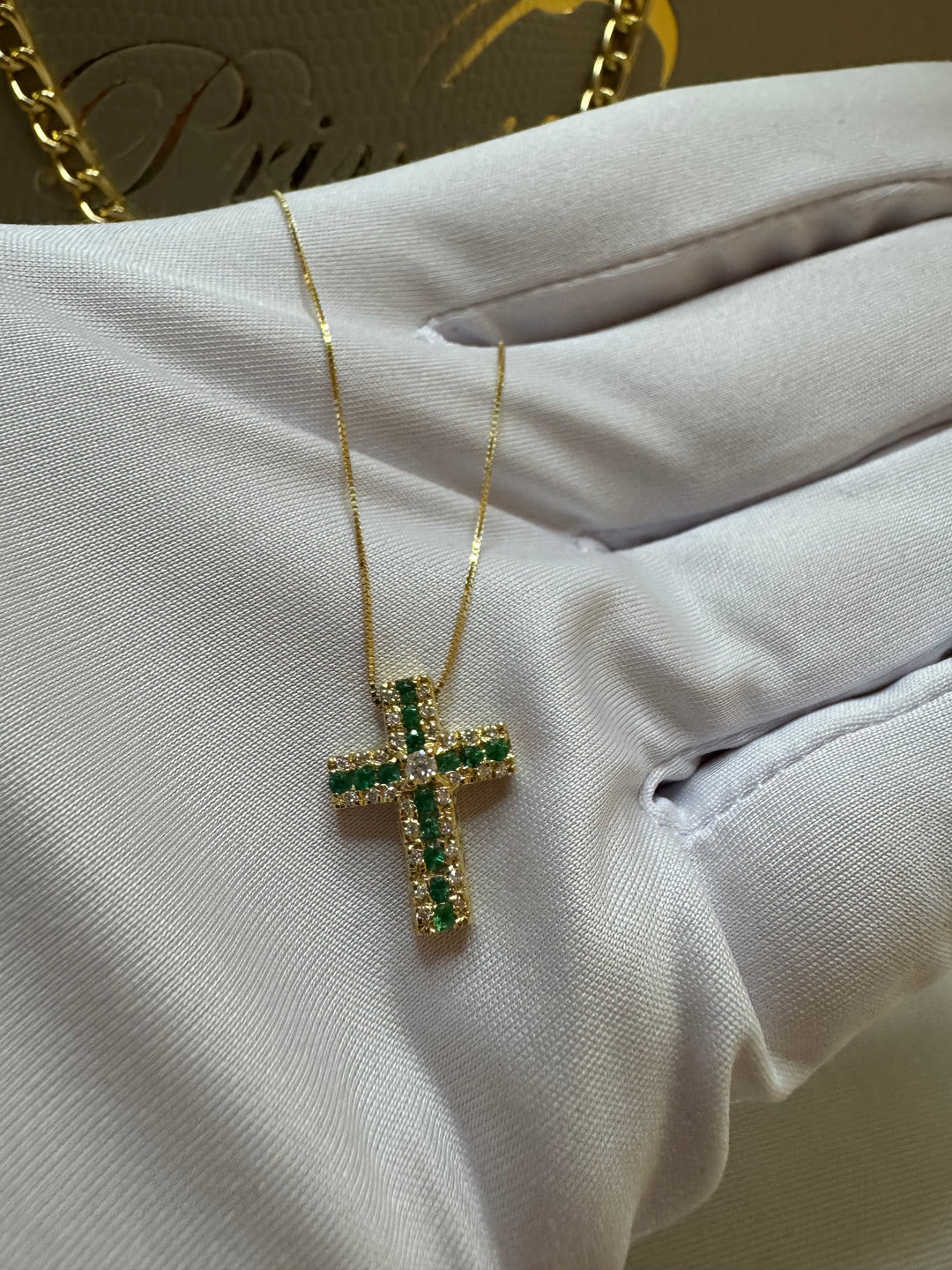 Crocie in oro e smeraldi Di Mare gioielli