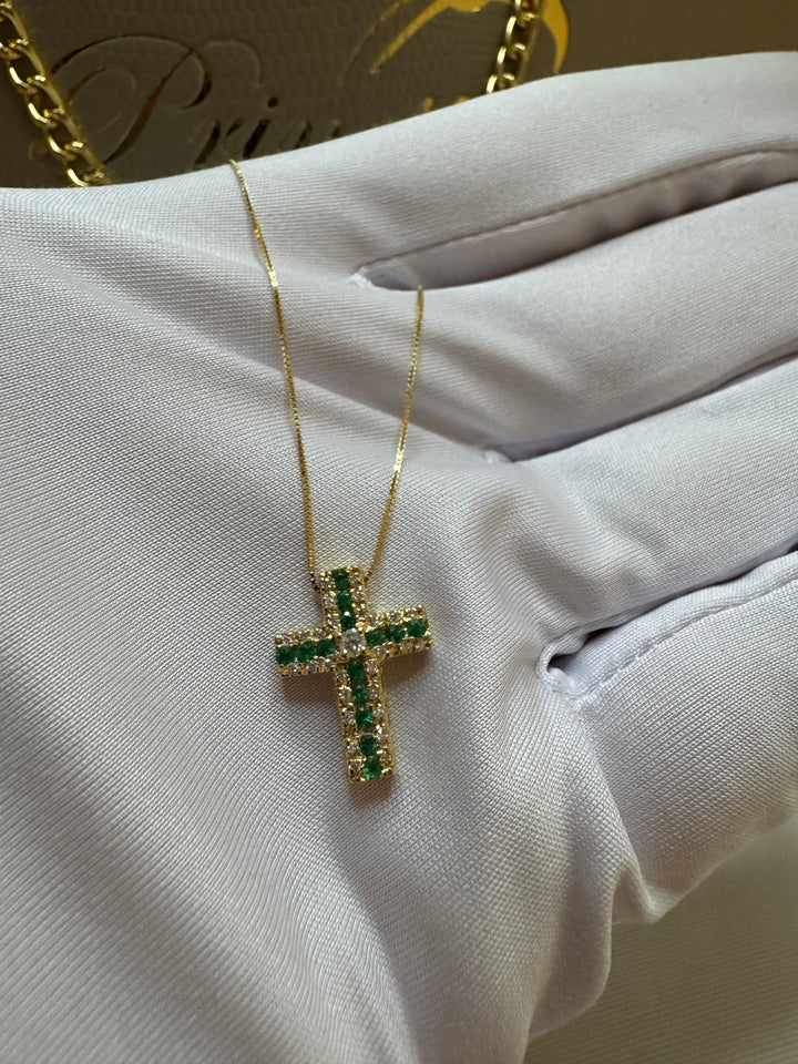 Crocie in oro e smeraldi Di Mare gioielli