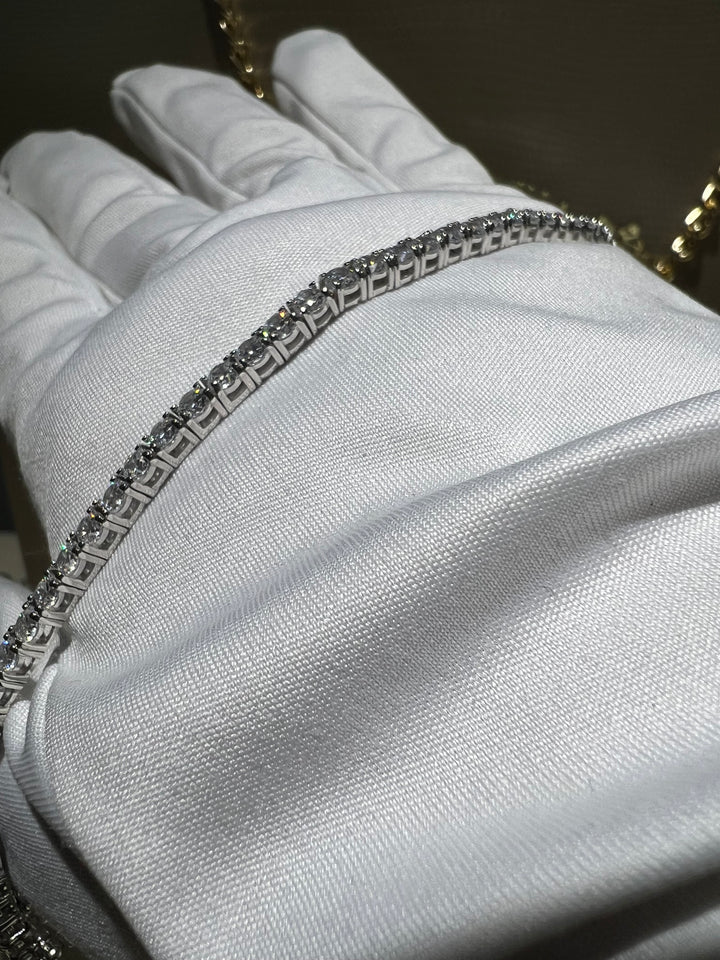 Bracciale tennis bianco comete argento