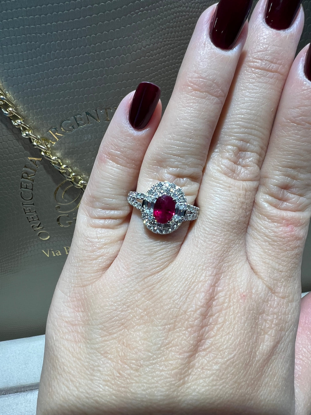 Anello doppio Giro rubino crivelli