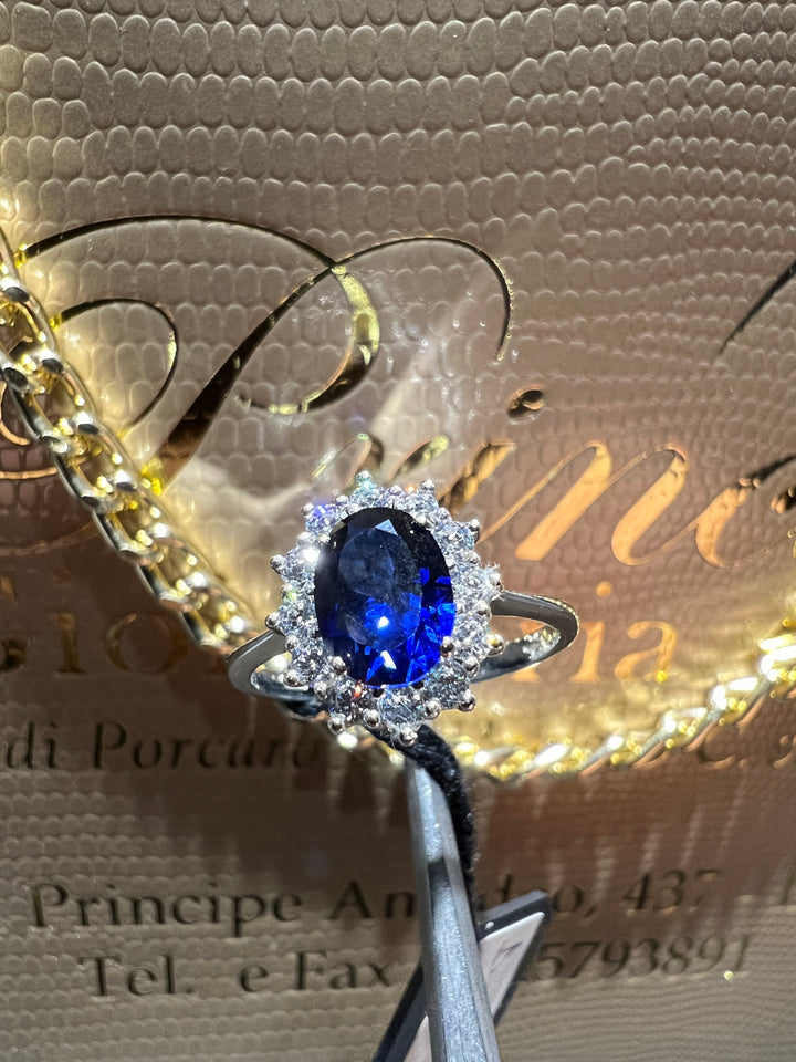 Anello Margherita blu oro