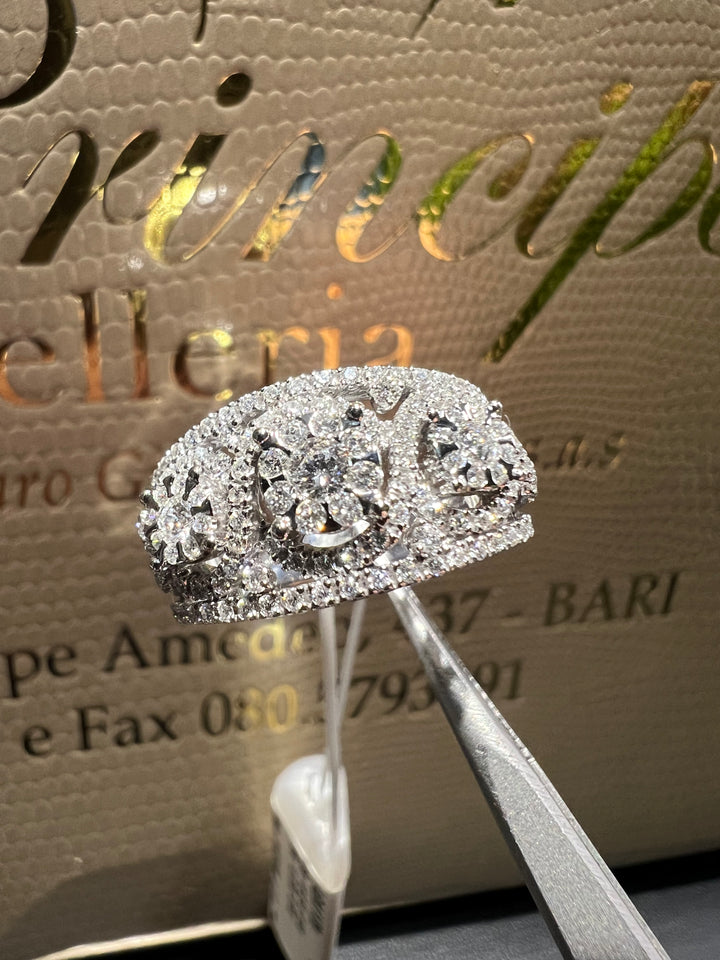 Anello trilogy con pavé diamanti visconti