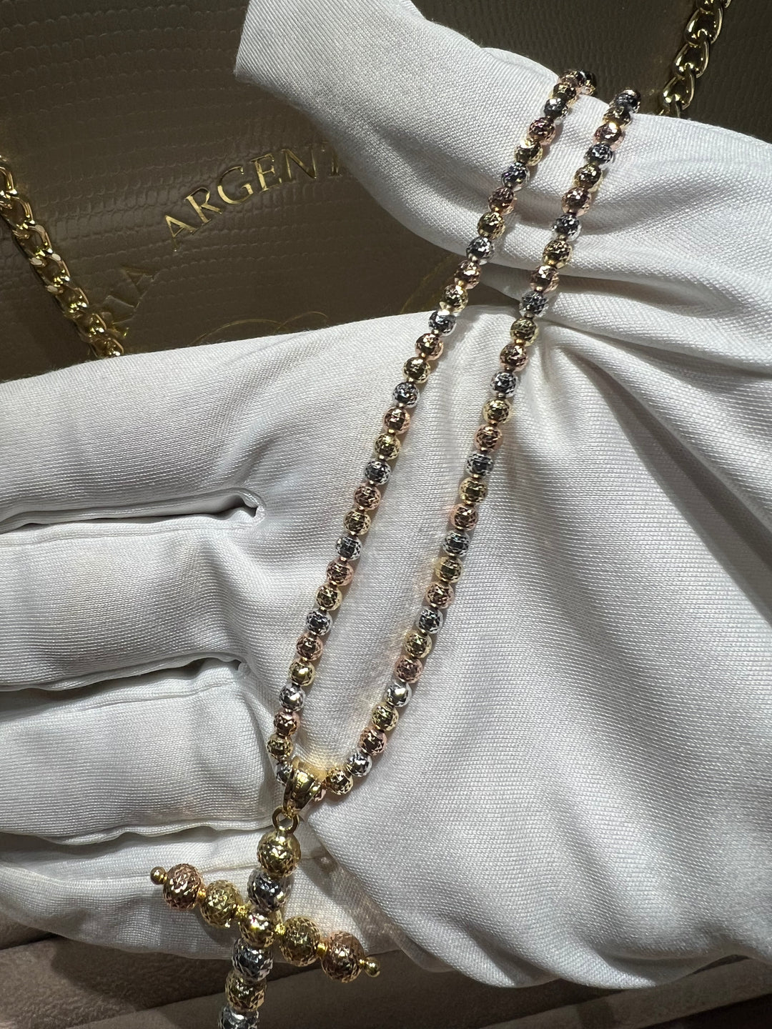 Collana croce 3 colori misura media