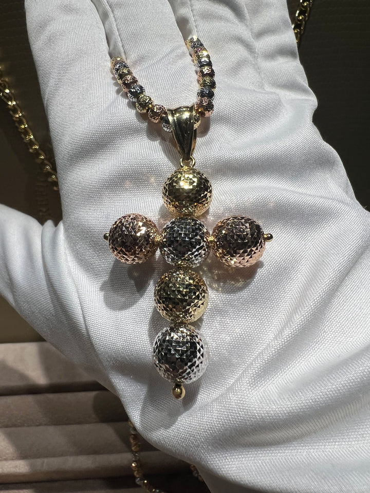 Collana croce 3 colori grande