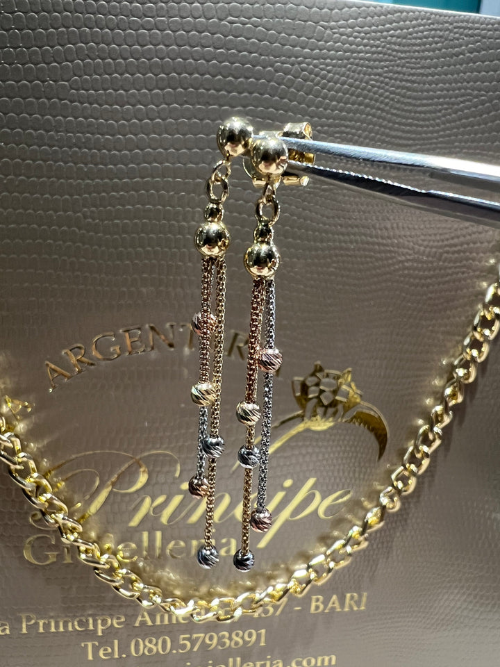 Orecchini tre colori pendenti