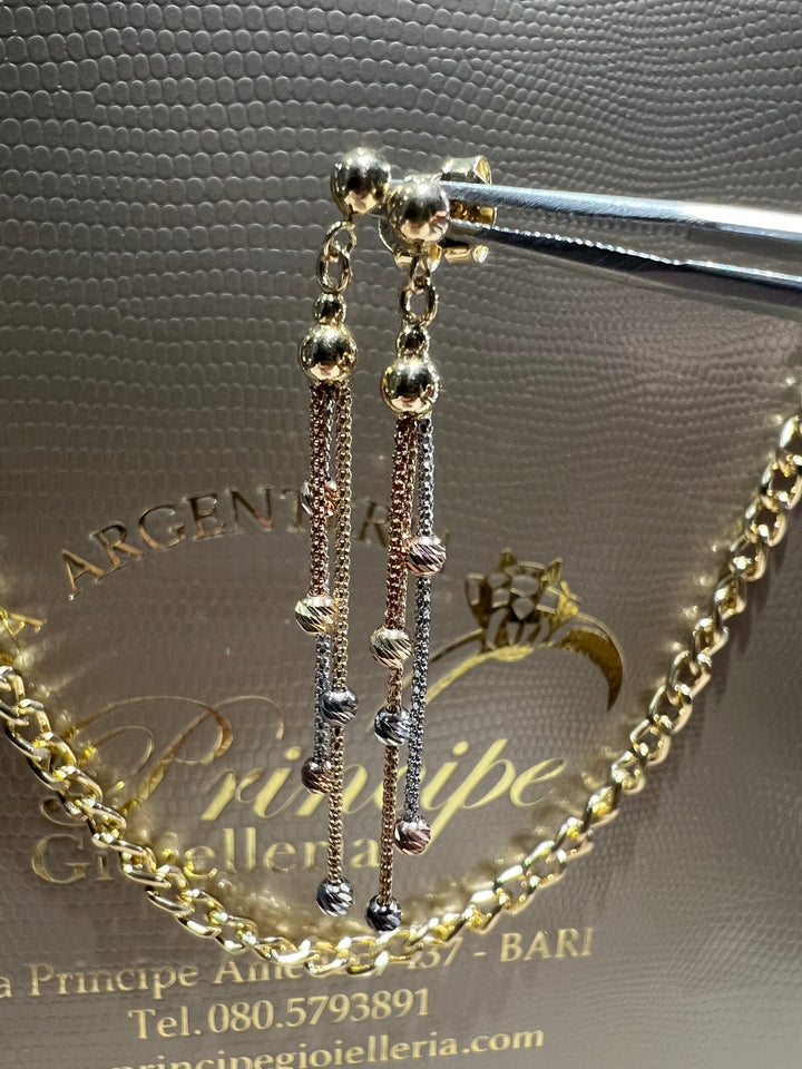 Orecchini tre colori pendenti