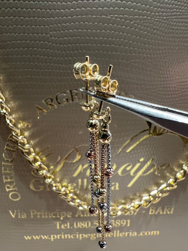 Orecchini tre colori pendenti