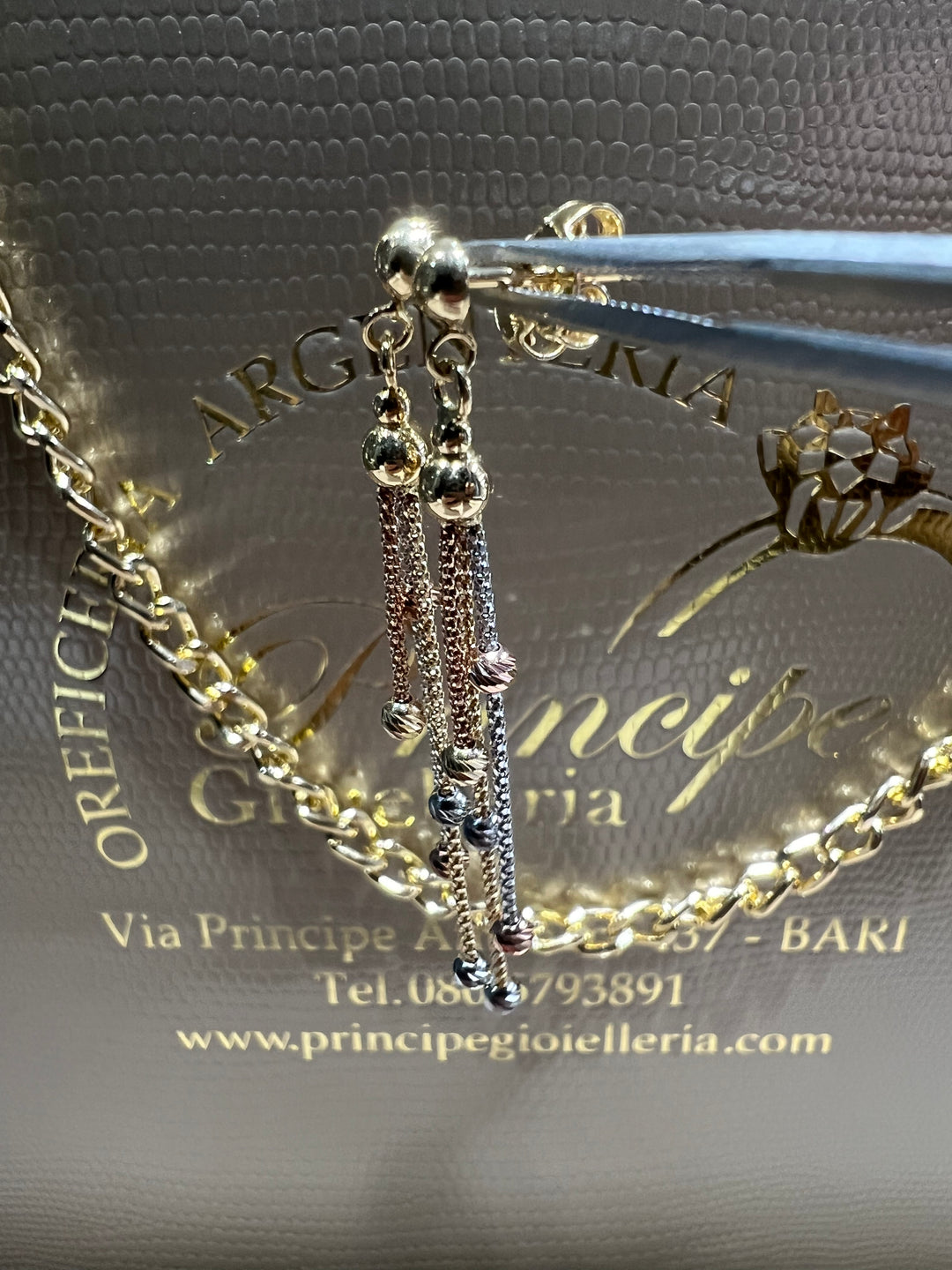 Orecchini tre colori pendenti