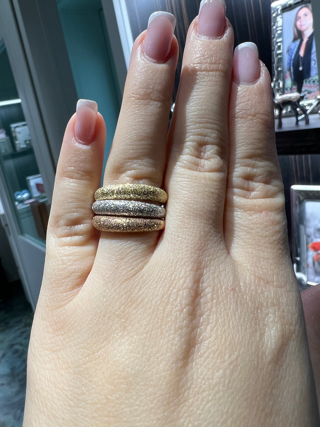 Anello tre ori satinato