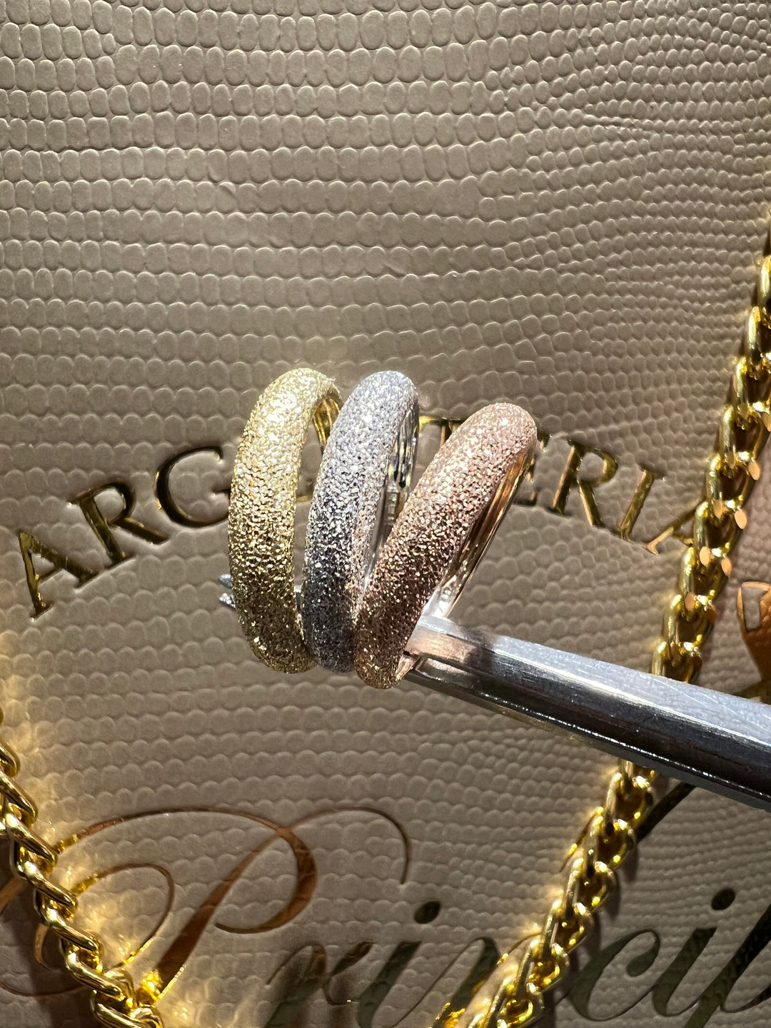 Anello tre ori satinato