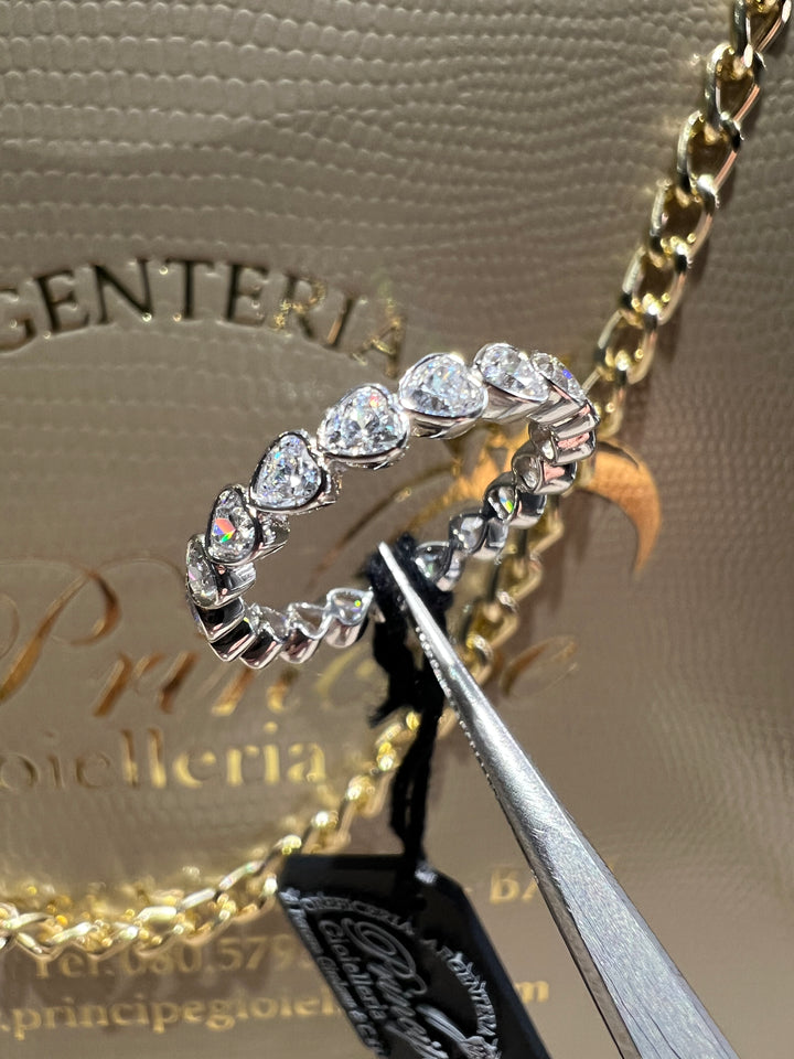 Anello Veretta girodito cuori oro