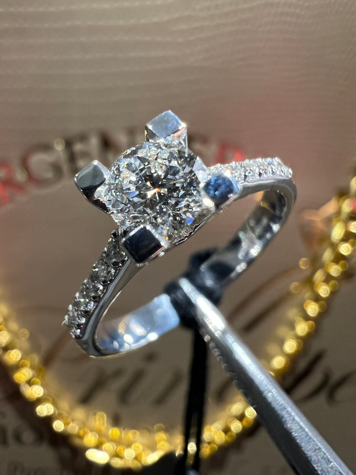 Anello solitario 0.50