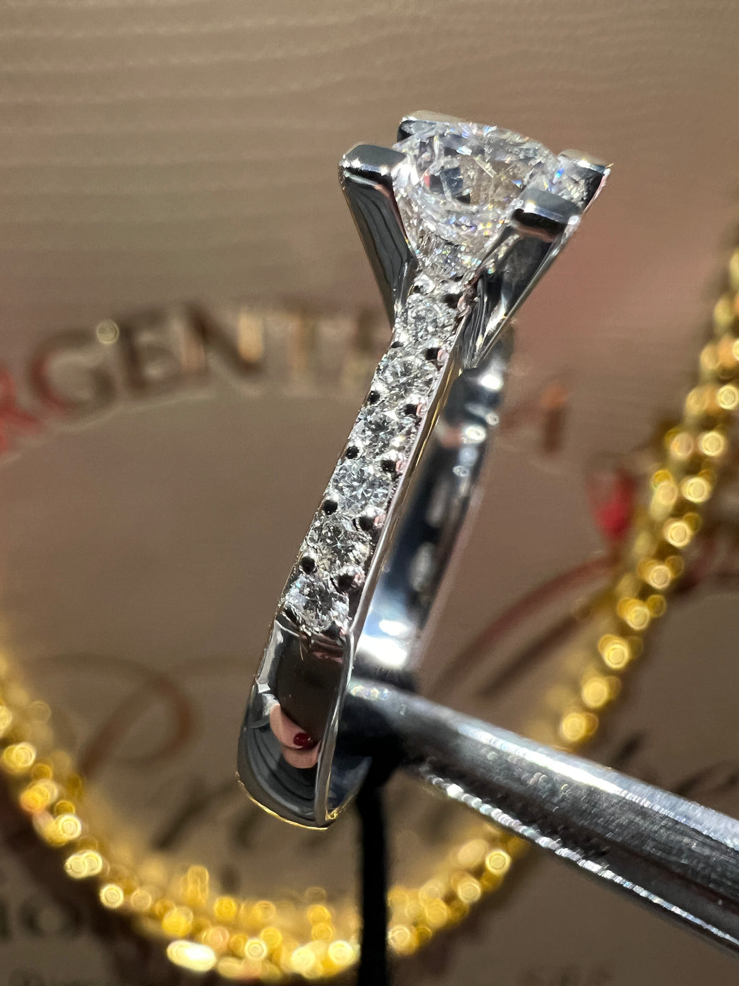 Anello solitario 0.50