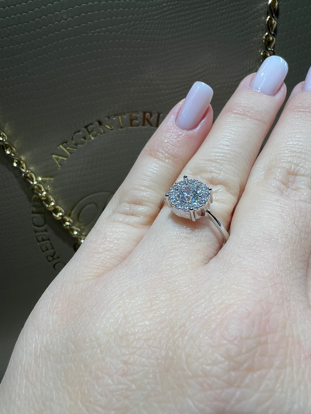 Anello Solitario basket oro