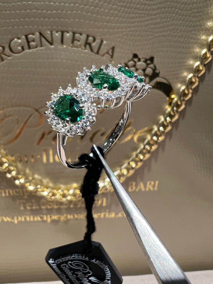 Anello stella oro verde