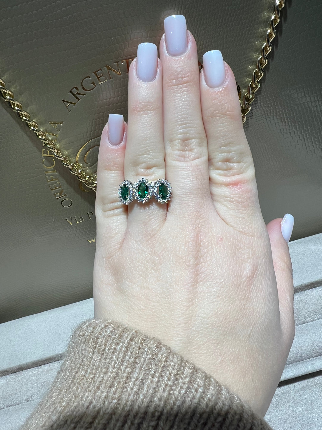 Anello stella oro verde