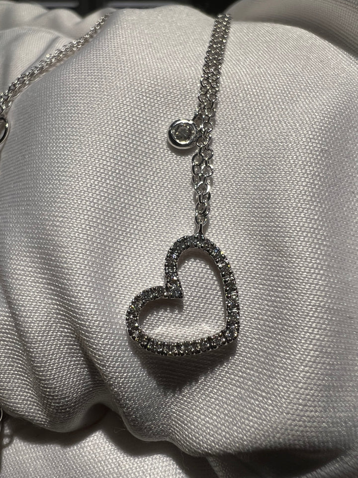 Collana cuore diamante sulla collana Visconti