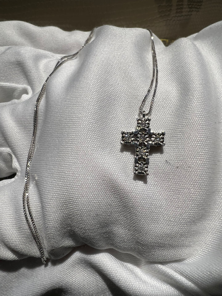 Collana croce diamanti comete