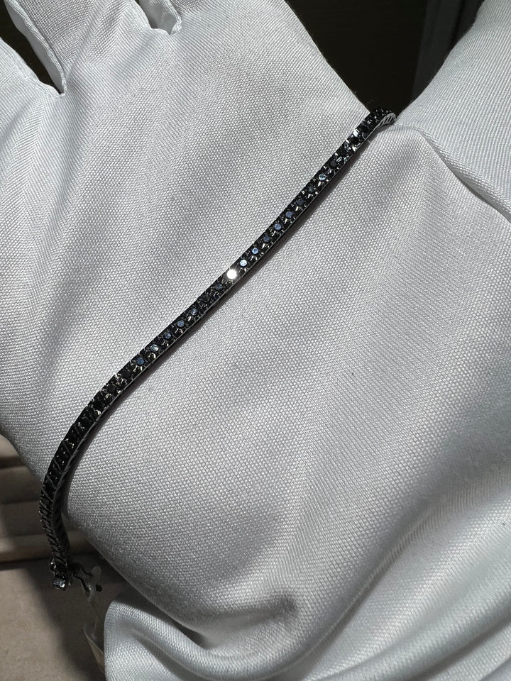 Bracciale tennis diamanti neri 1.04