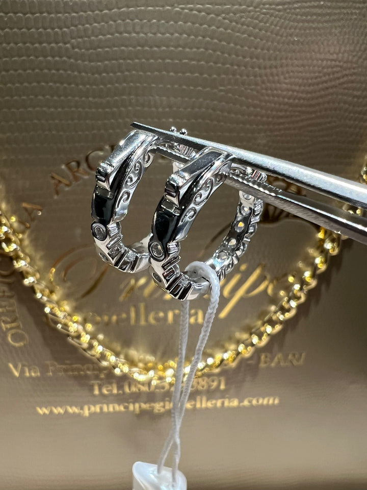 Orecchini cerchi argento comete