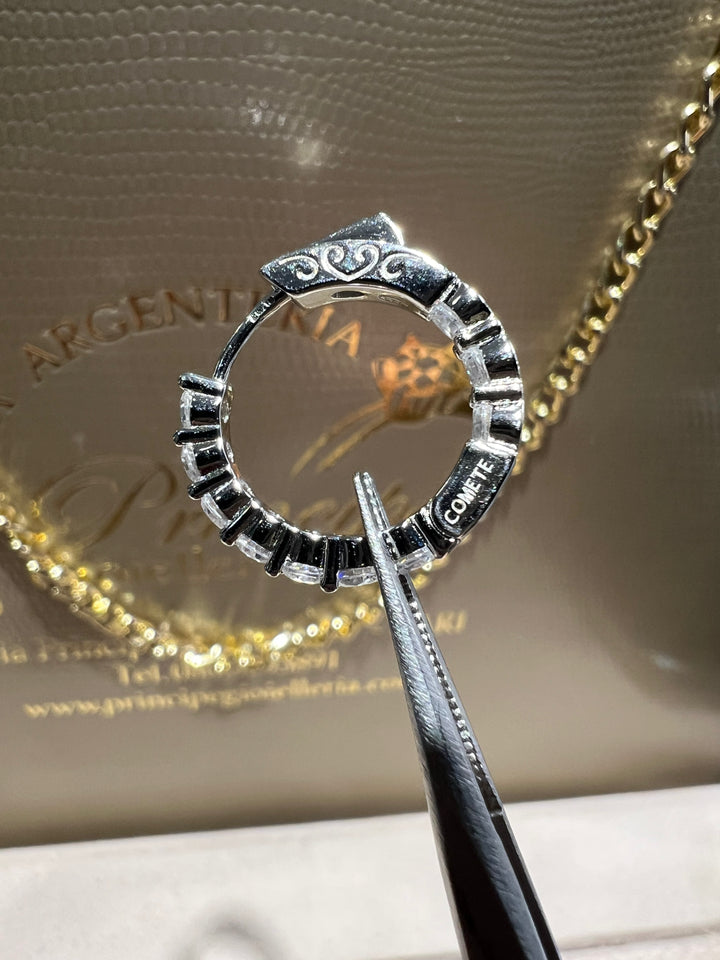 Orecchini cerchi argento comete