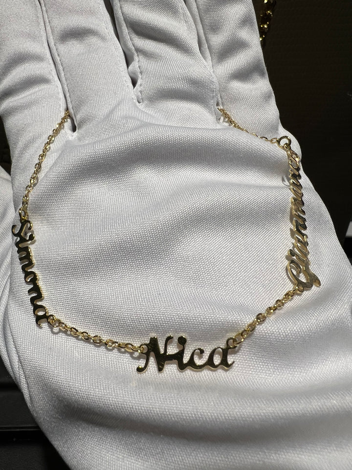 Collana personalizzata 3 nomi oro 18kt