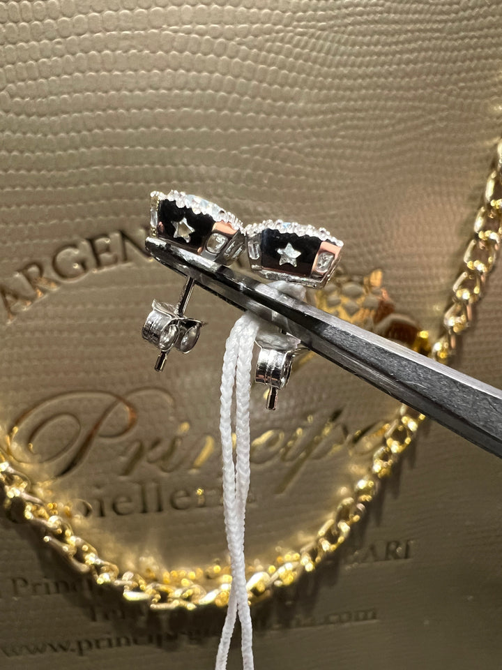 Orecchini acquamarina taglio smeraldo 1. 06 ct