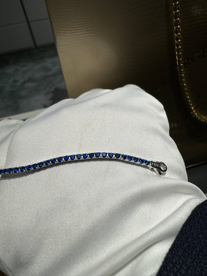 Bracciale tennis blu scafo pieno