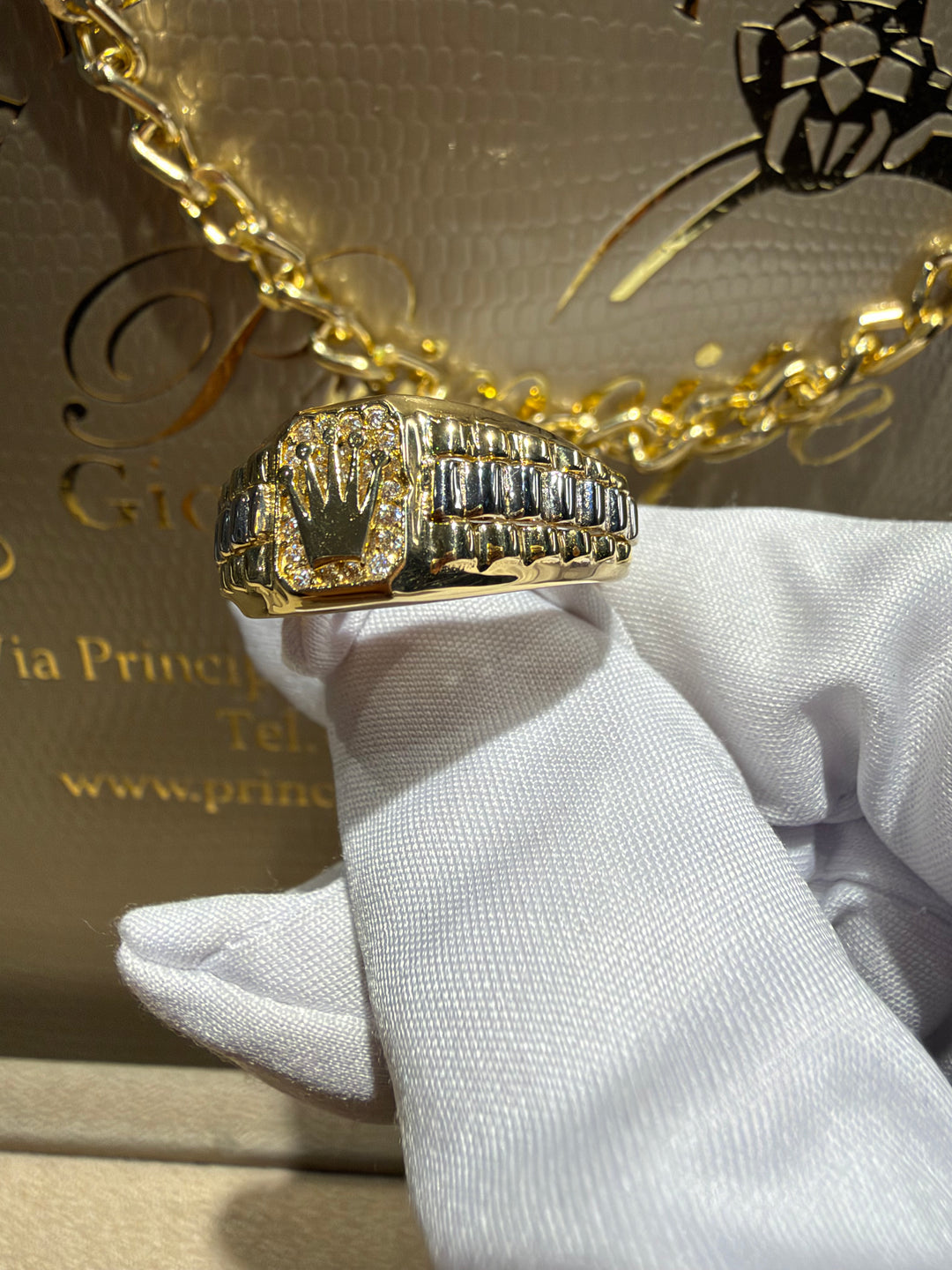Anello corona diamanti