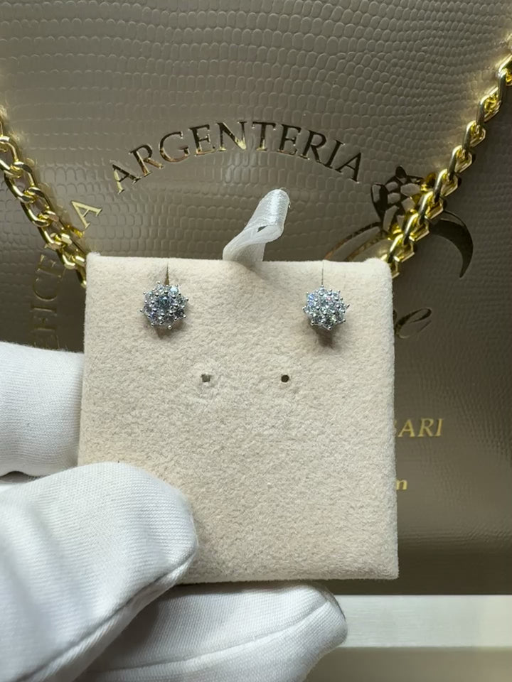 Orecchini fiore oro 18 kt fiore